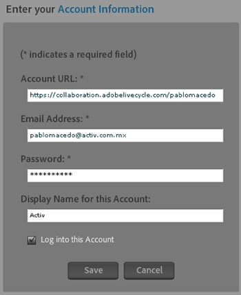 Registro de LiveCycle Collaboration Services