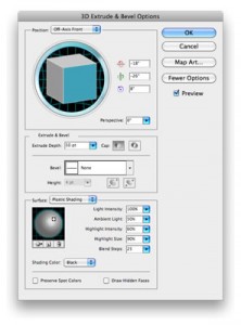 3D Extrude & Bevel Options 3D Extrude & Bevel Options